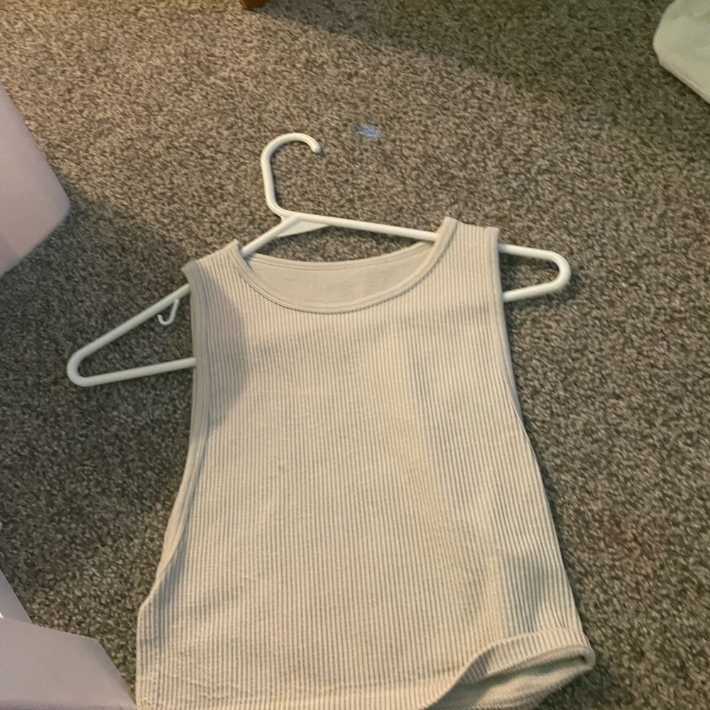 Ribbed Cream Tank Top